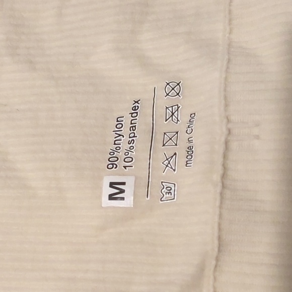 Cream ivory crop tank top, unlined sports bra Medium - Picture 3 of 3